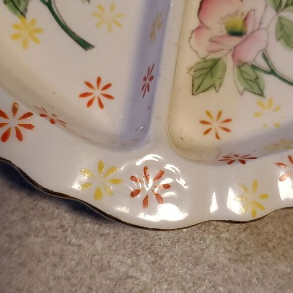 Vintage Floral 3 Section Ceramic Dish - Picture 2 of 6